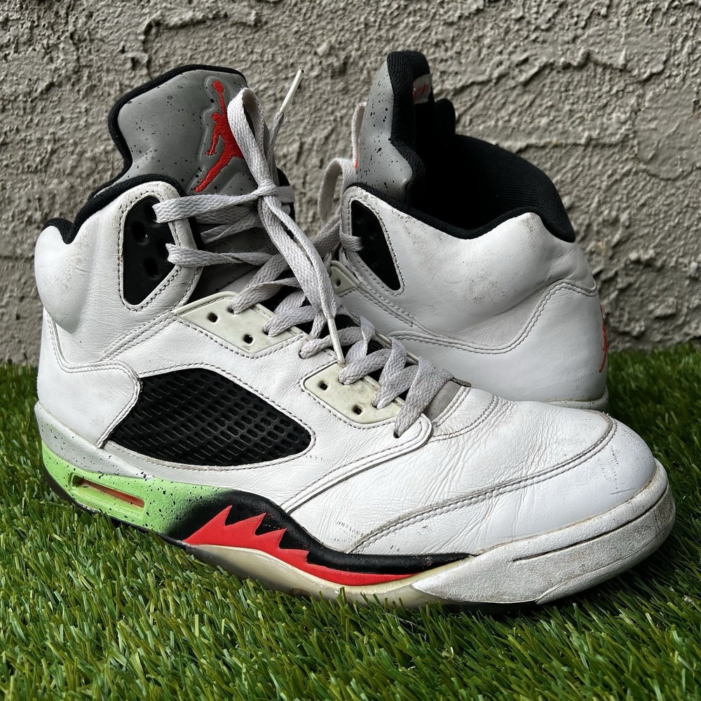 Nike Shoes Men Size 12 Air Jordan 5 V Retro Pro Stars White Poison 136027-115